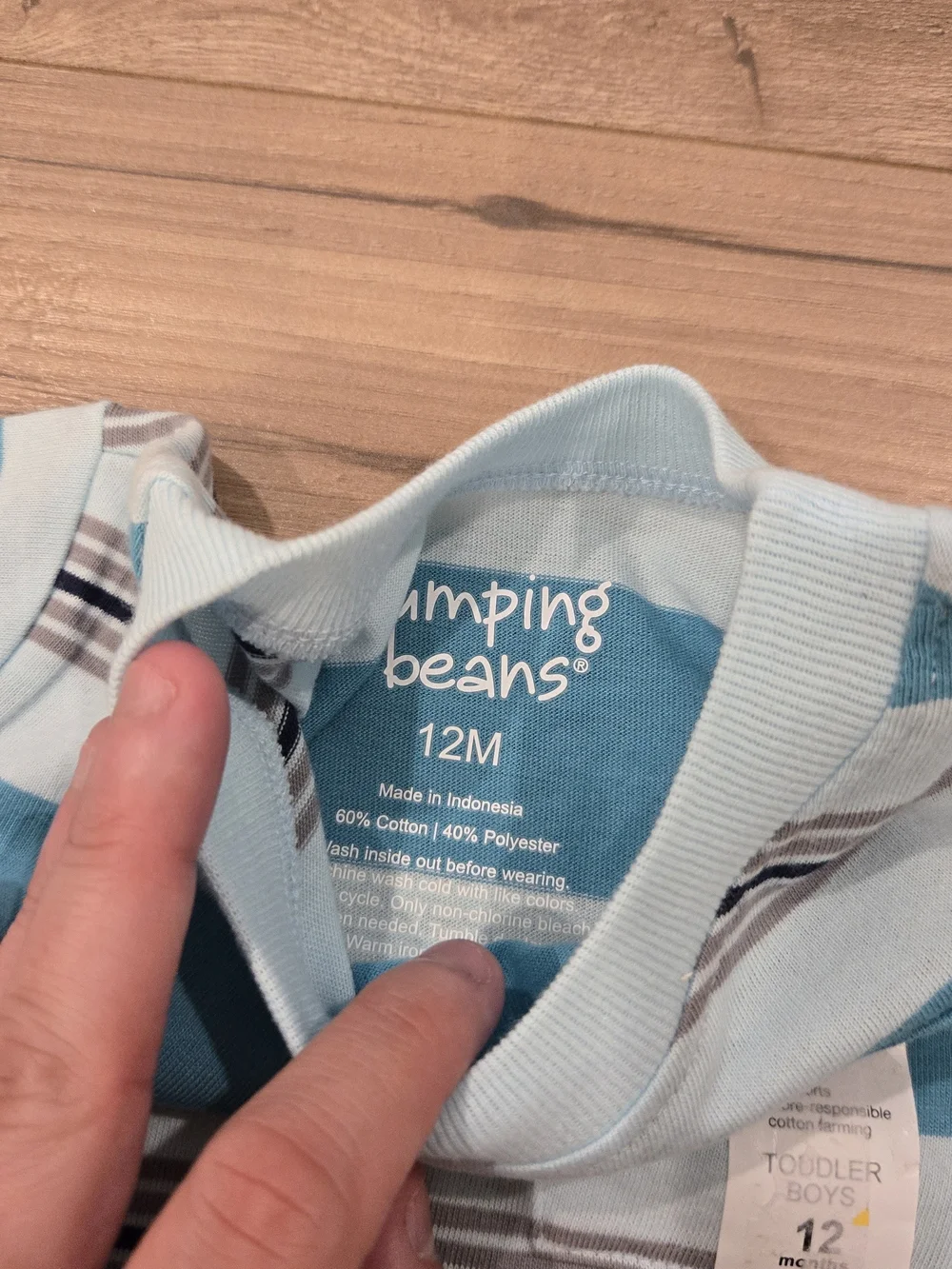 🌻 NWT Jumping Beans Baby Boy Nautical Striped Pocket Tee - Size 12M